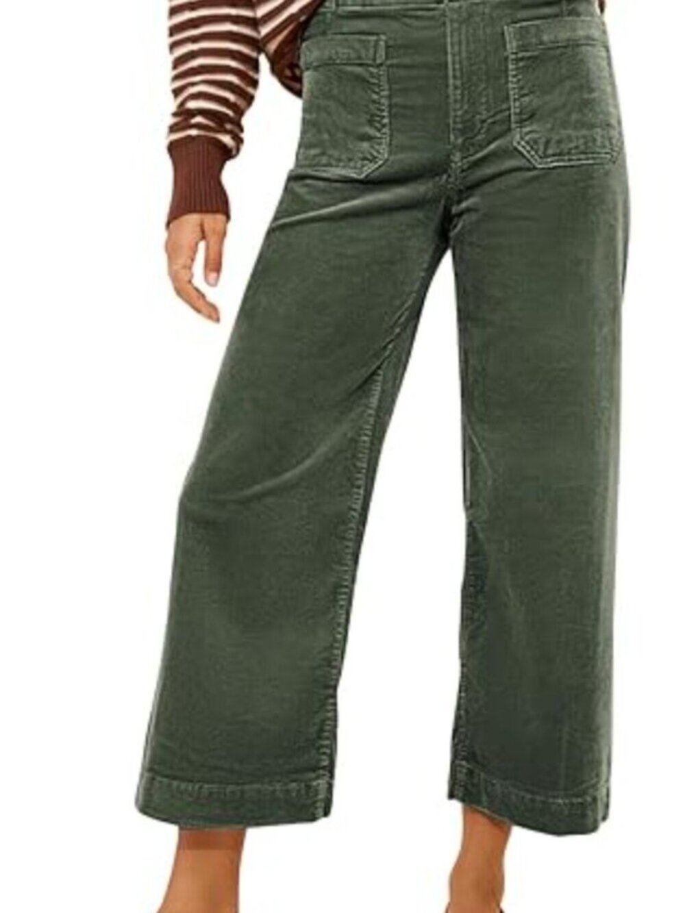 Miduo Womens Casual Button Zipper High Waisted Wide Leg Corduroy Pants - NWT